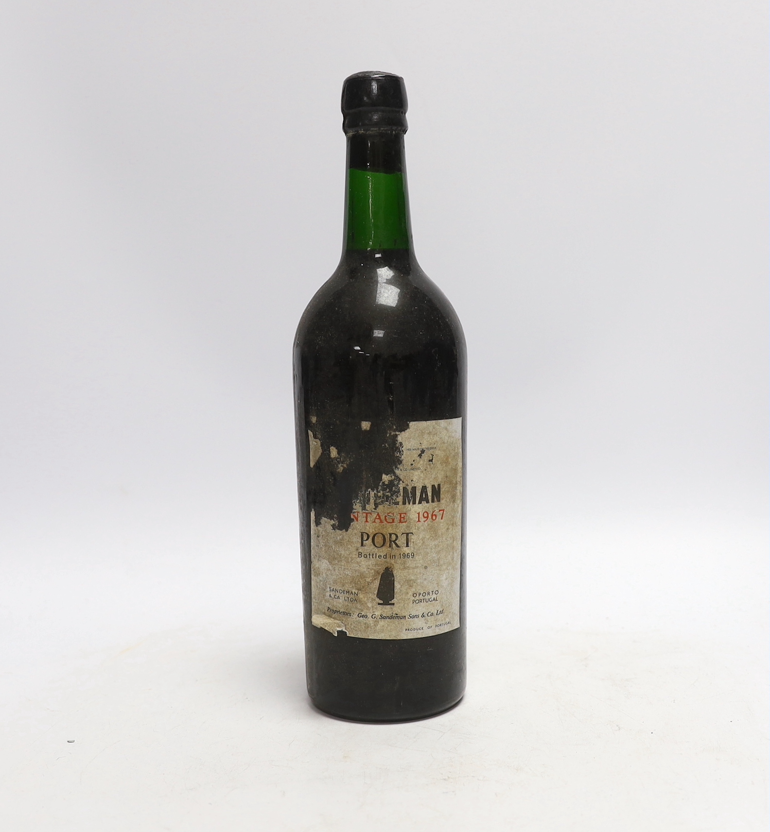 A bottle of Sandemans 1967 vintage port